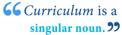curricula or curriculum when to use